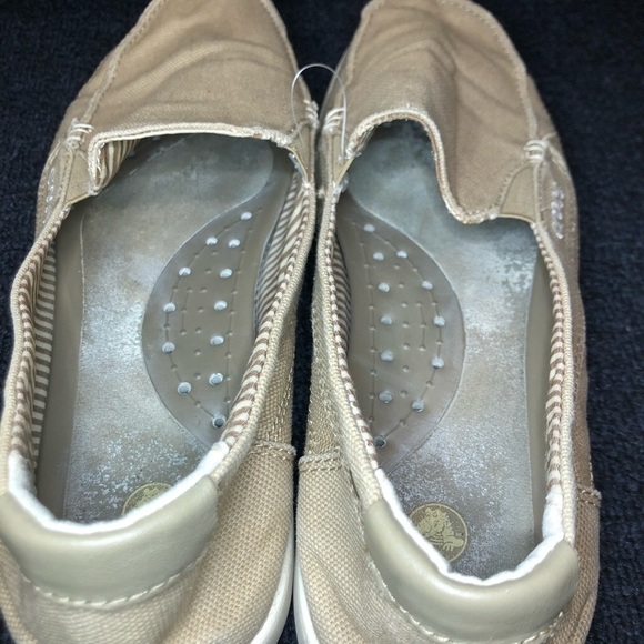 Crocs Walu Khaki Canvas Slip On Loafers Size 11 - Picture 6 of 8